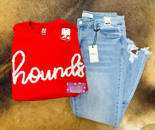 Hounds Embroidered Crew