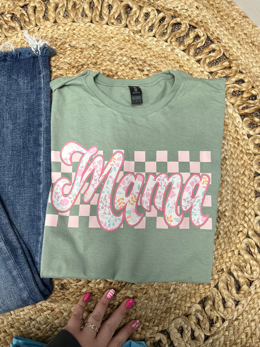 Mama Checkered T-Shirt