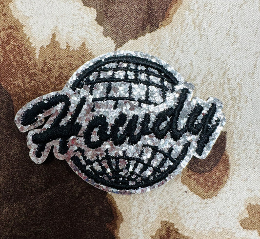 Howdy Silver Chenille Patch