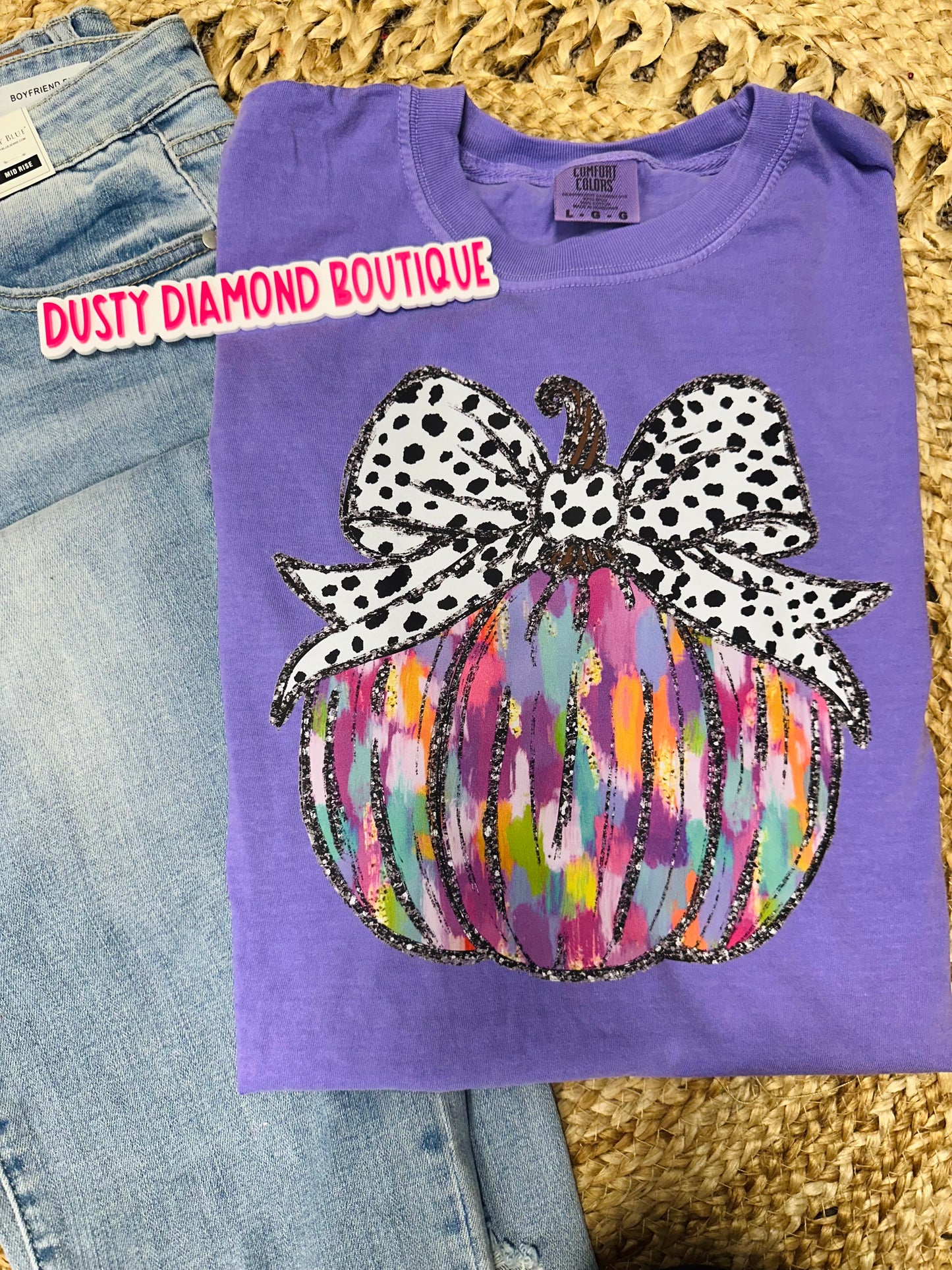 Purple Waterbrush Pumpkin Comfort Color T shirt