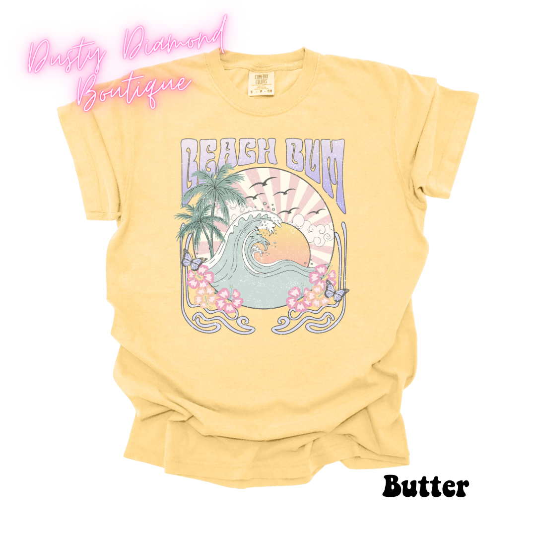 Beach Bum Wave Comfort Color T-Shirt