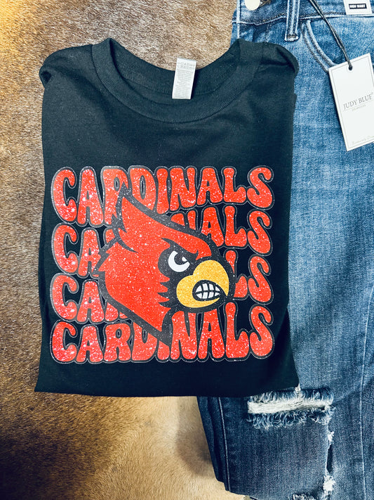 Cardinals Sweatshirt Faux Glitter