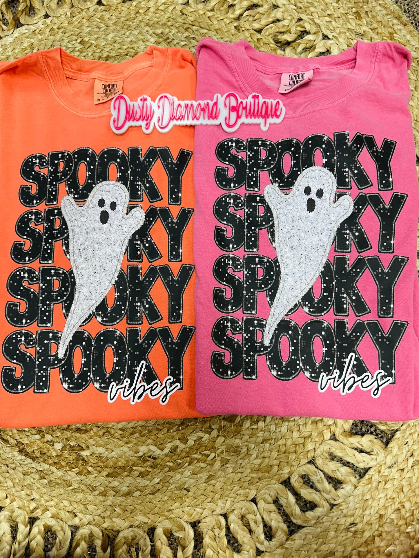 Spooky Vibes Fake Sequin Comfort Colors T-Shirt