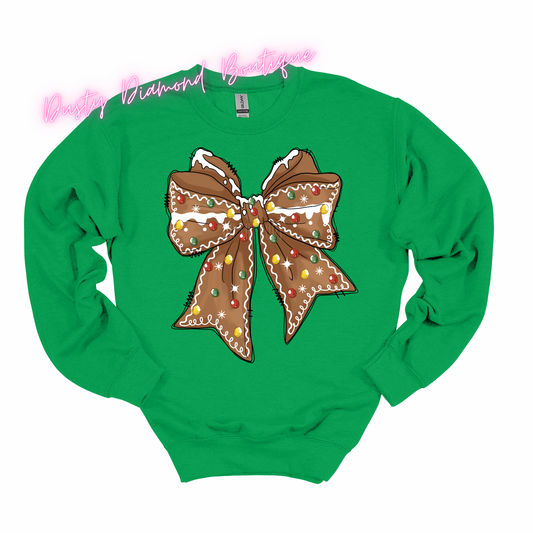 Gingerbread Bow Sweatshirt