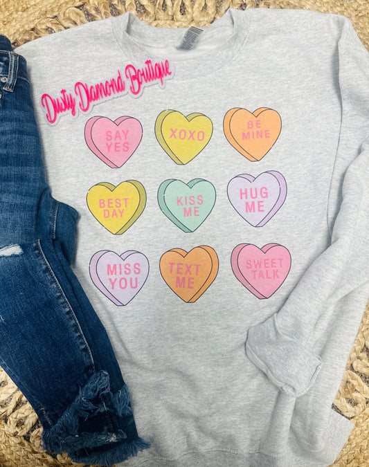 Conversation Hearts Ash Sweatshirt