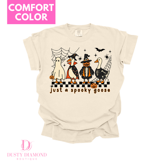 Just a Spooky Goose Comfort Color T-shirt