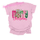 Pink Merry Christmas Tree Comfort Color T-shirt