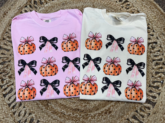 Polkadot Pumpkin Collage Comfort Color Tee