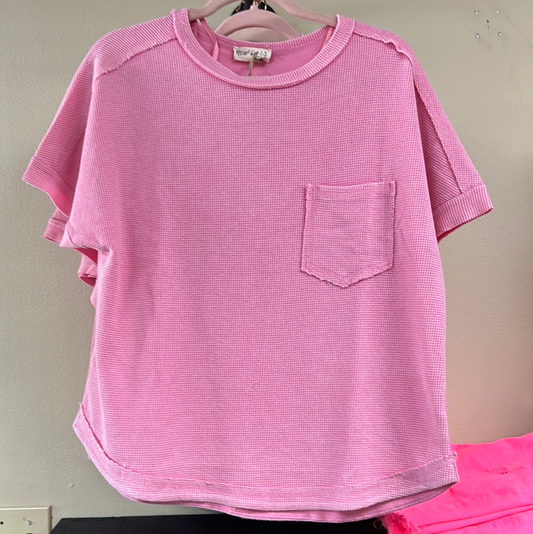 Ribbed Dreams Top Pink