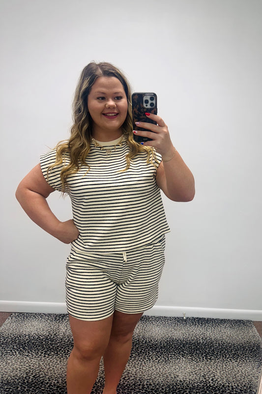 Queen of Stripes Short Set