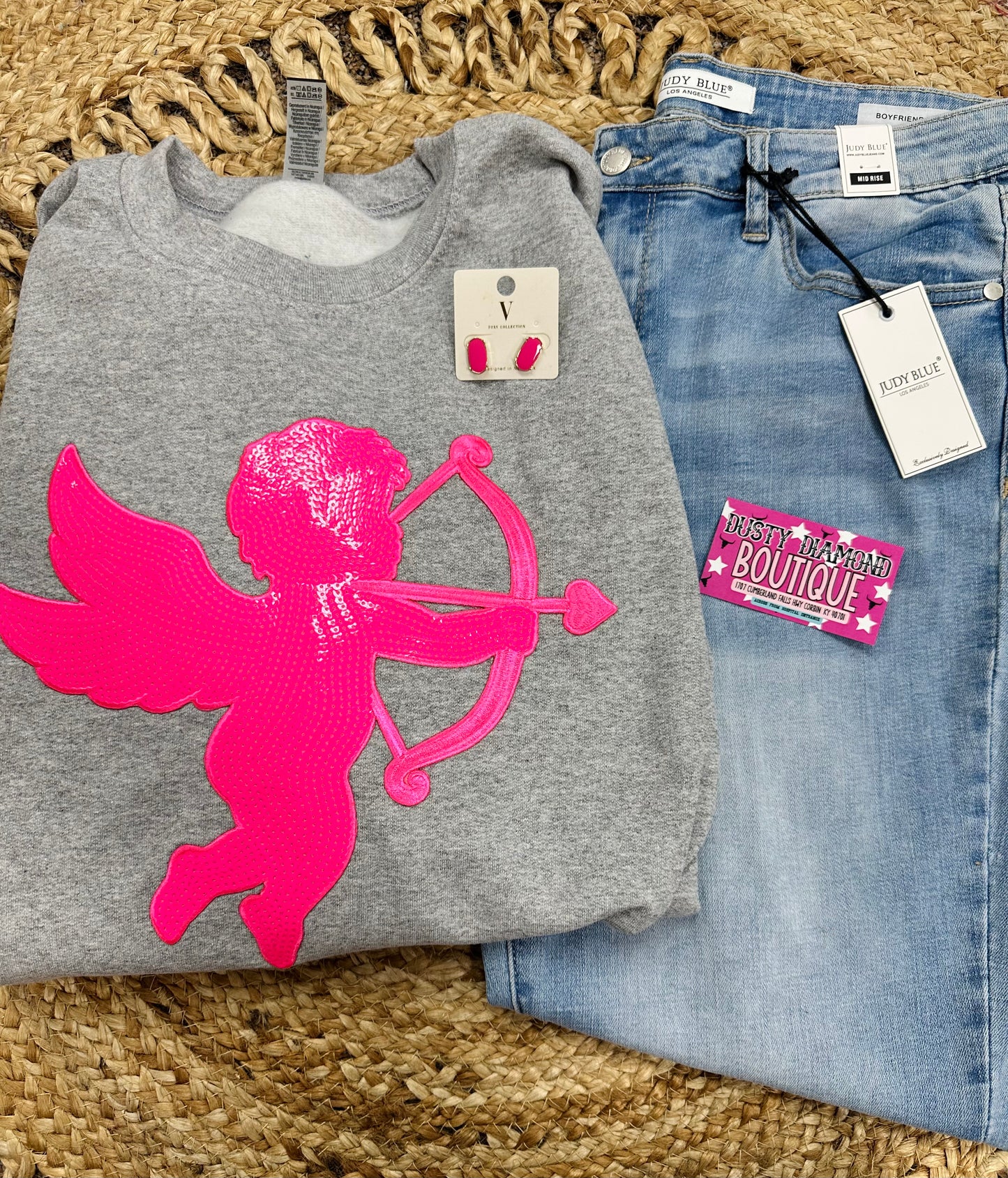 Pink Cupid Patch Sweatshirt