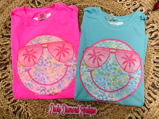 Summer Vibes Smiley Comfort Colors Tee