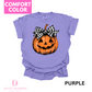 Jack-O-Lantern with Plaid Bow Comfort COLOR T-shirt