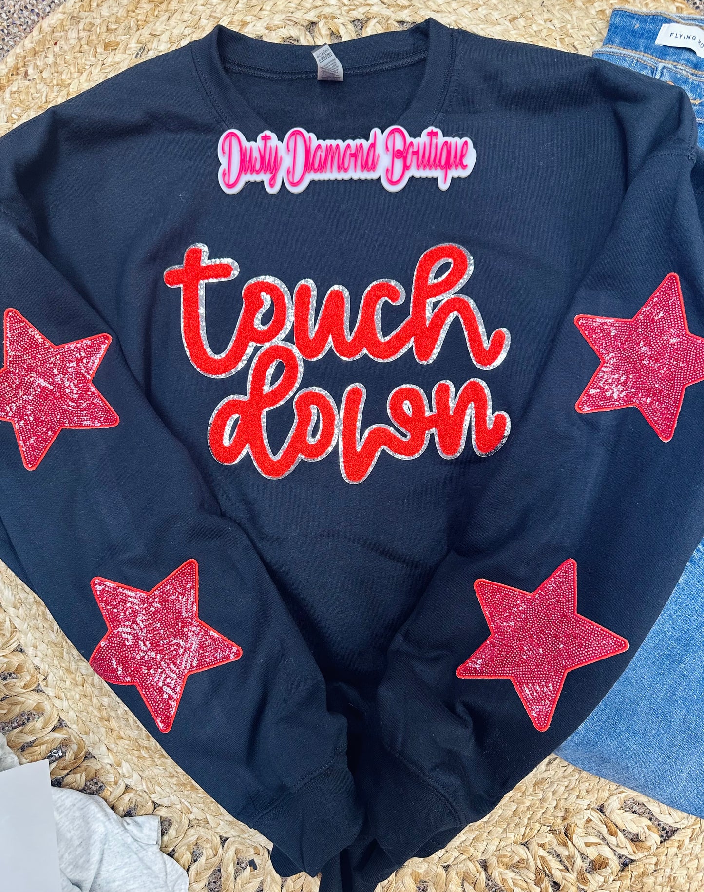 Red & Black Touchdown Patch Sweatshirt