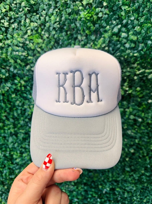 Monogram Embroidered Trucker Hat