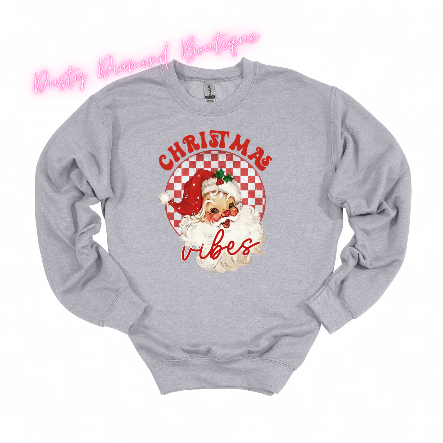 Red Retro Christmas Vibes Sweatshirt