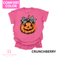 Jack-O-Lantern with Plaid Bow Comfort COLOR T-shirt