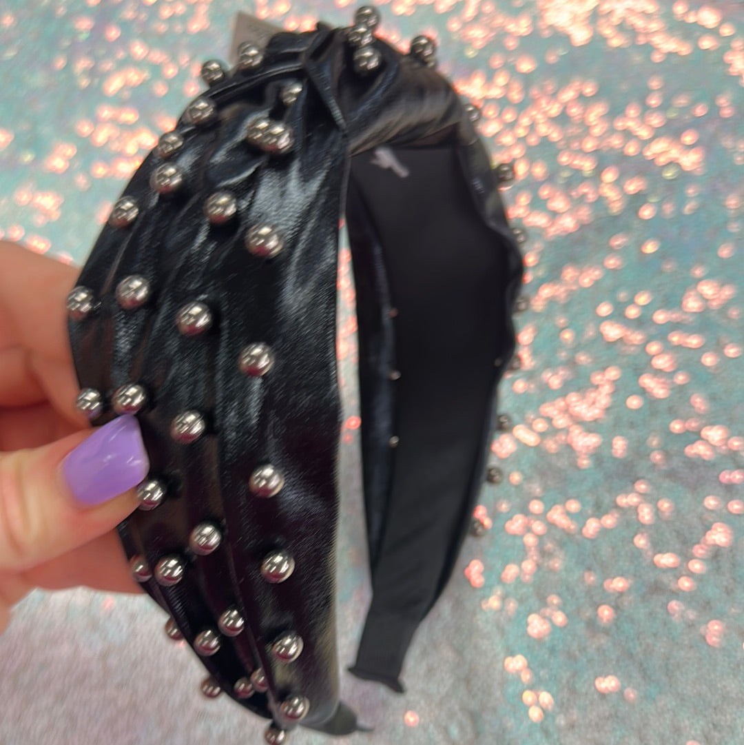 Black Leather Headband