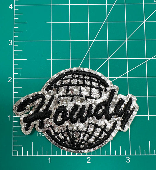 Howdy Silver Chenille Patch