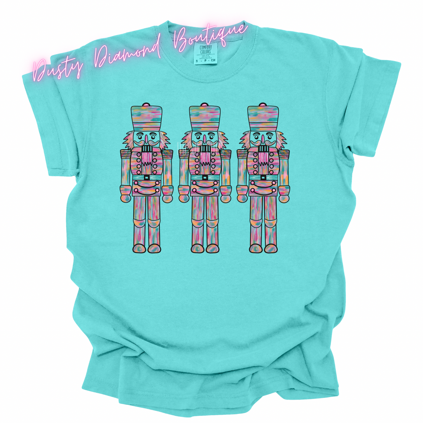 Turquoise Watercolor Nutcrackers Comfort Color t shirt