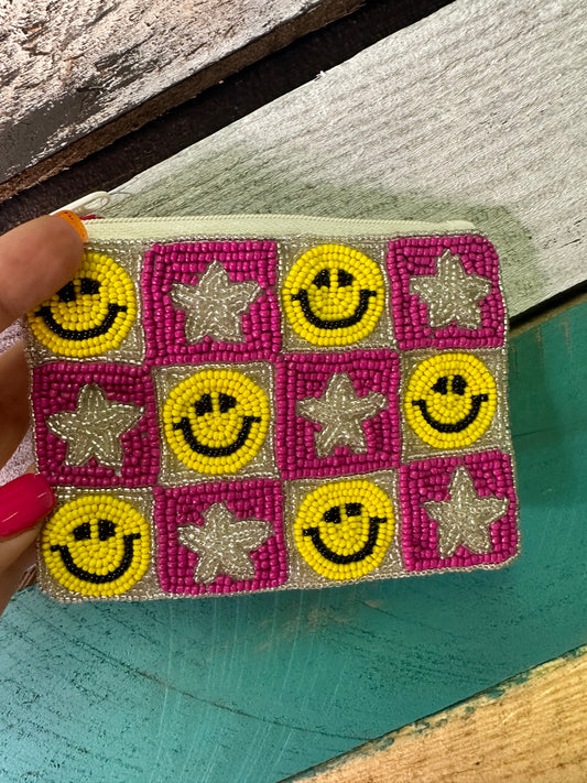 Pink Smiley Pouch