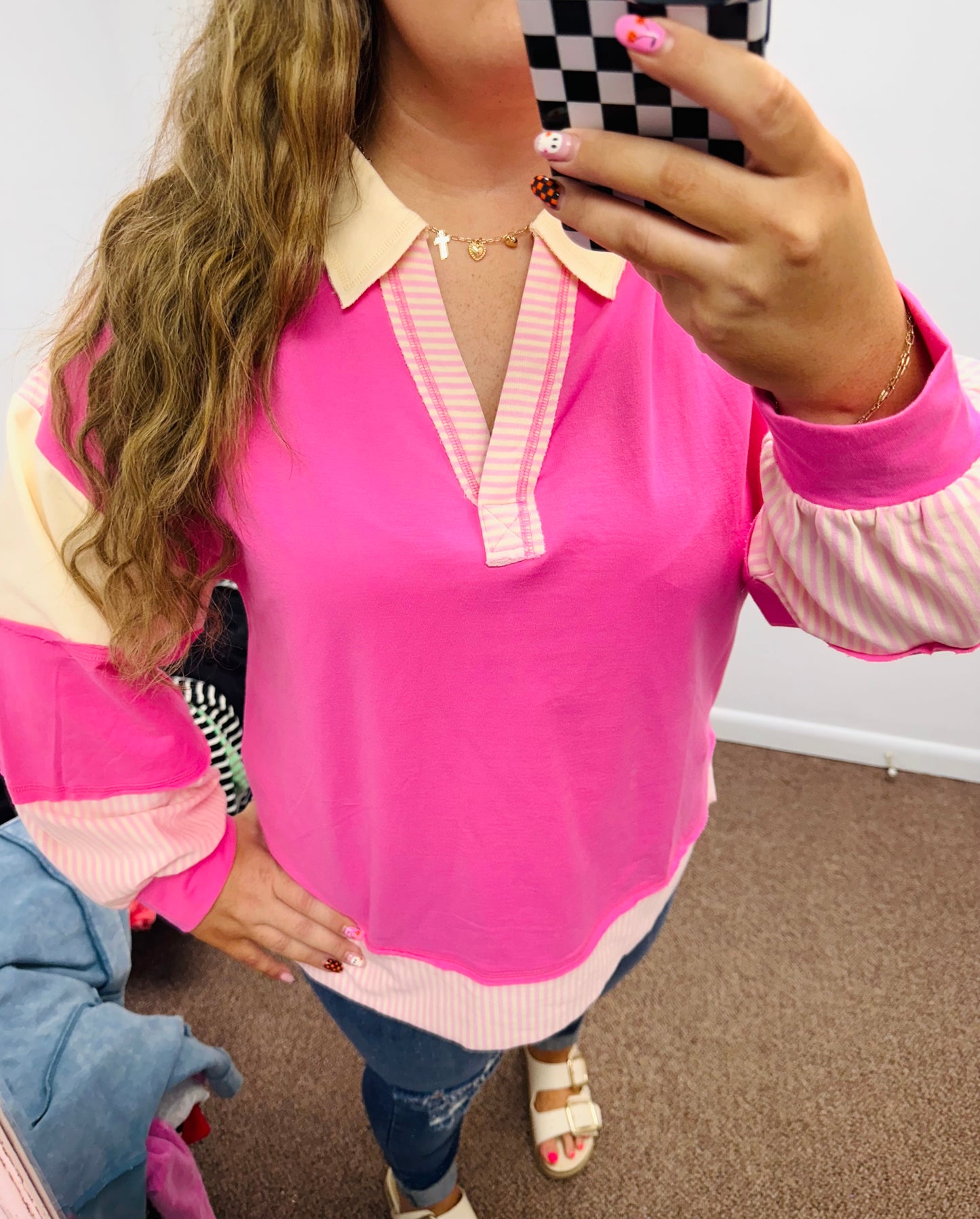 Pretty in Prep Color Block Pullover