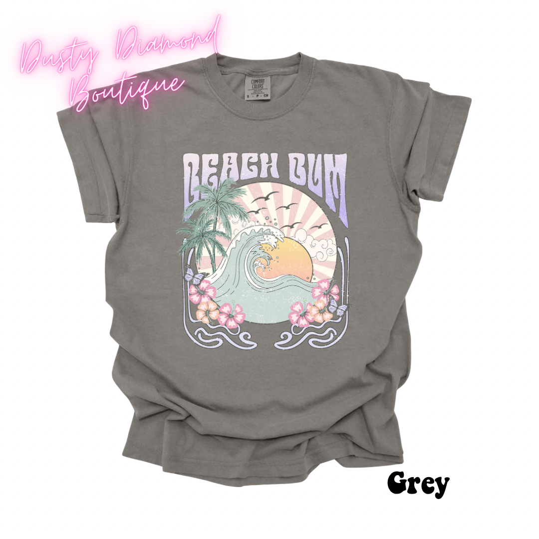 Beach Bum Wave Comfort Color T-Shirt