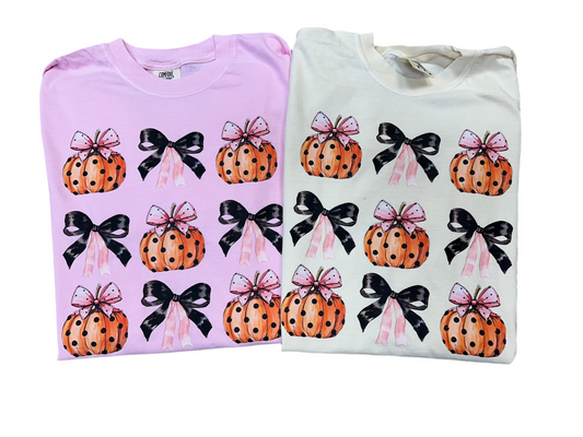 Polkadot Pumpkin Collage Comfort Color Tee