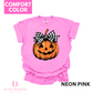 Jack-O-Lantern with Plaid Bow Comfort COLOR T-shirt