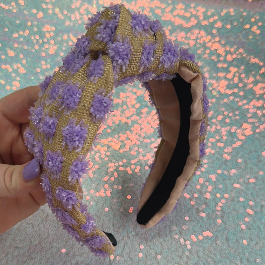 Purple Pom Headband