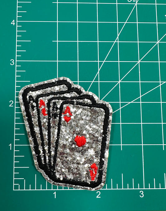 Silver Cards Chenille Patch