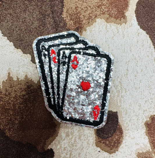 Silver Cards Chenille Patch