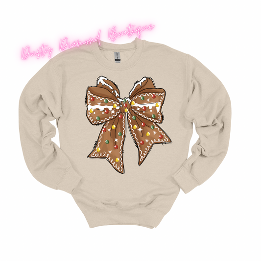 Gingerbread Bow Sweatshirt