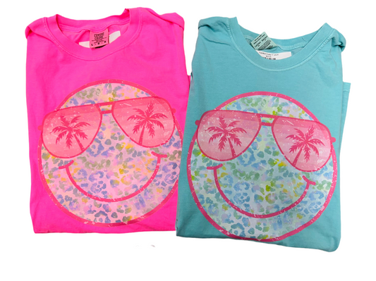 Summer Vibes Smiley Comfort Colors Tee