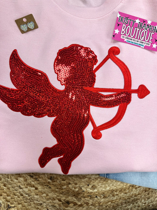 Red Cupid Patch Sweatshirt