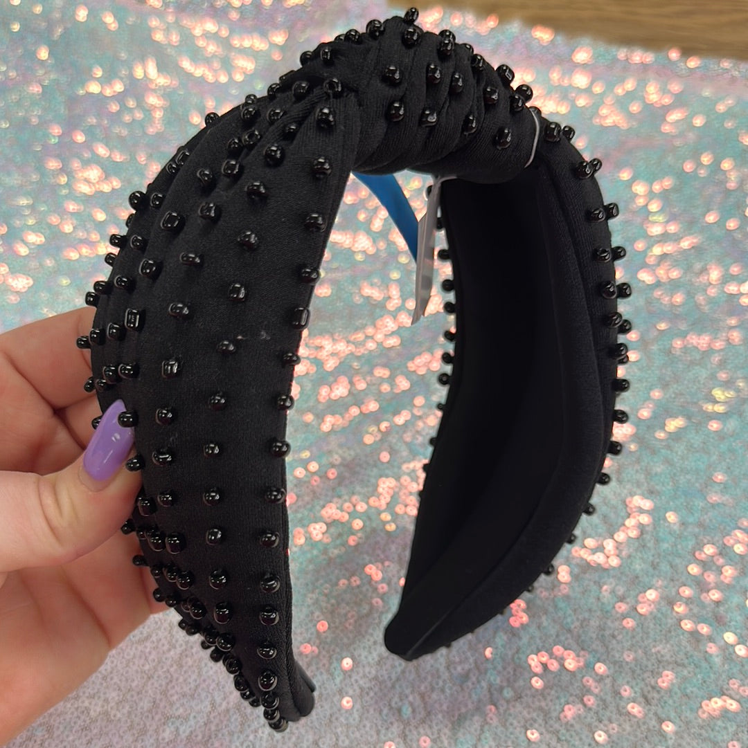 Black Beaded Headband