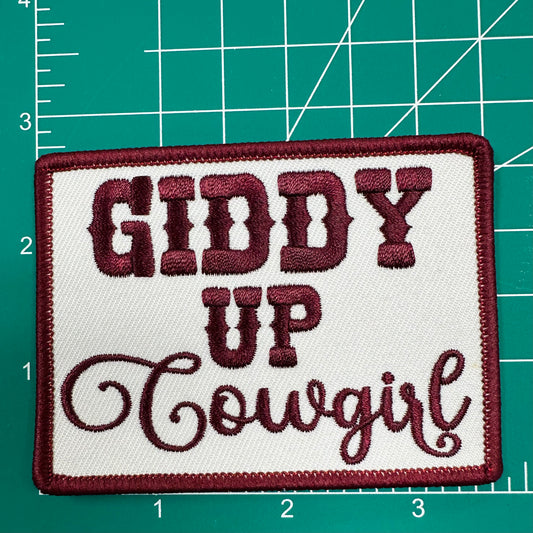 Giddy Up Cowgirl Iron On Patch