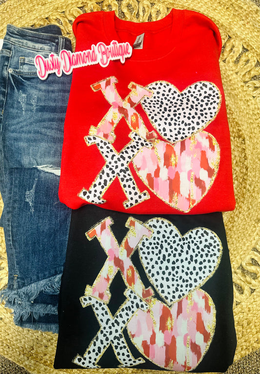 Xoxo Stack Waterbrush Sweatshirt