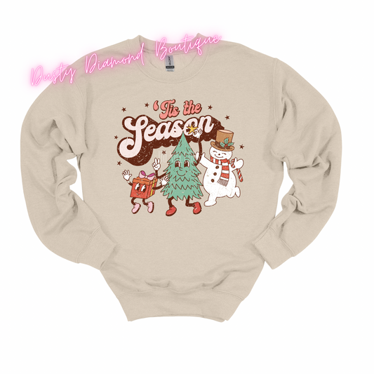 Tis the Season Retro Cream Sweatshirt