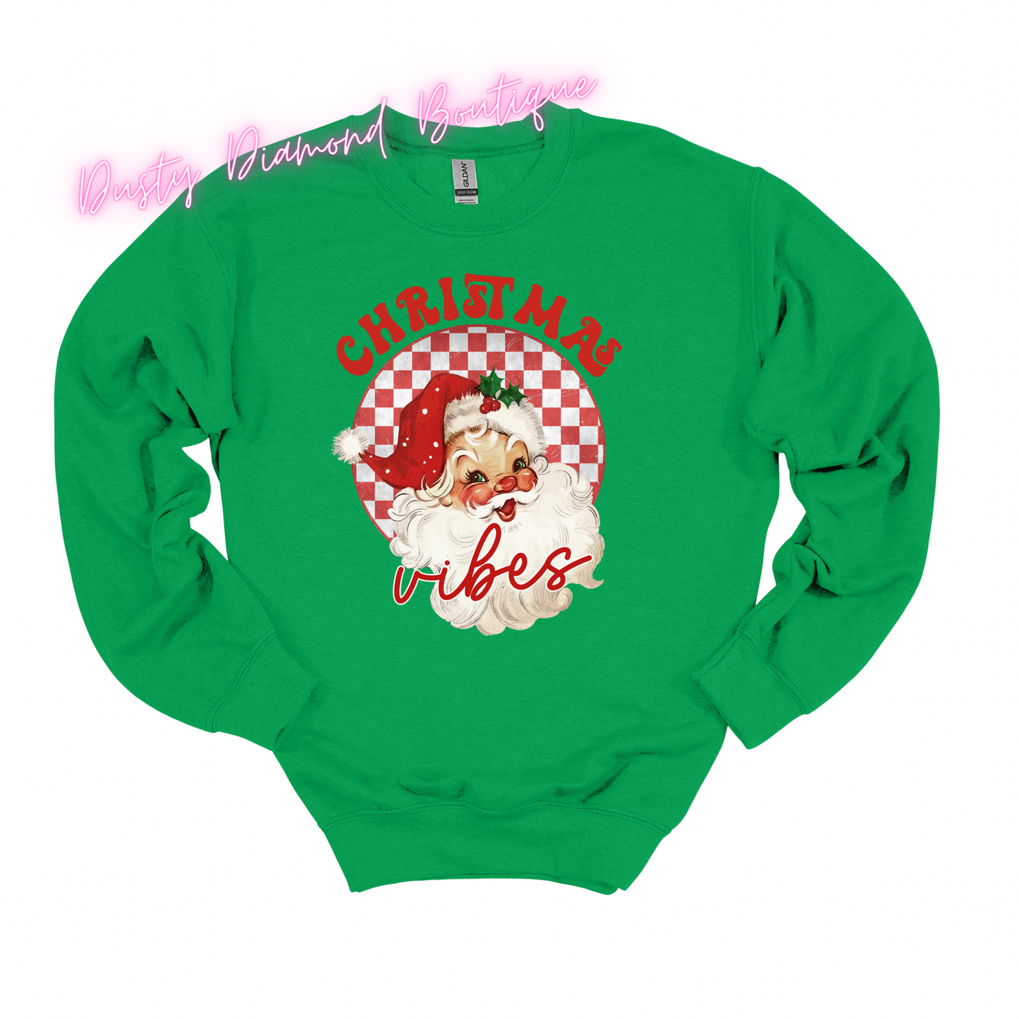 Red Retro Christmas Vibes Sweatshirt