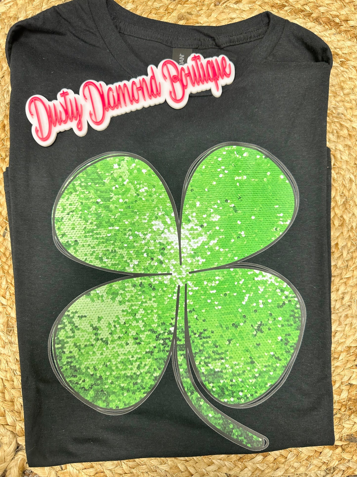 FAUX sequin Shamrock tee