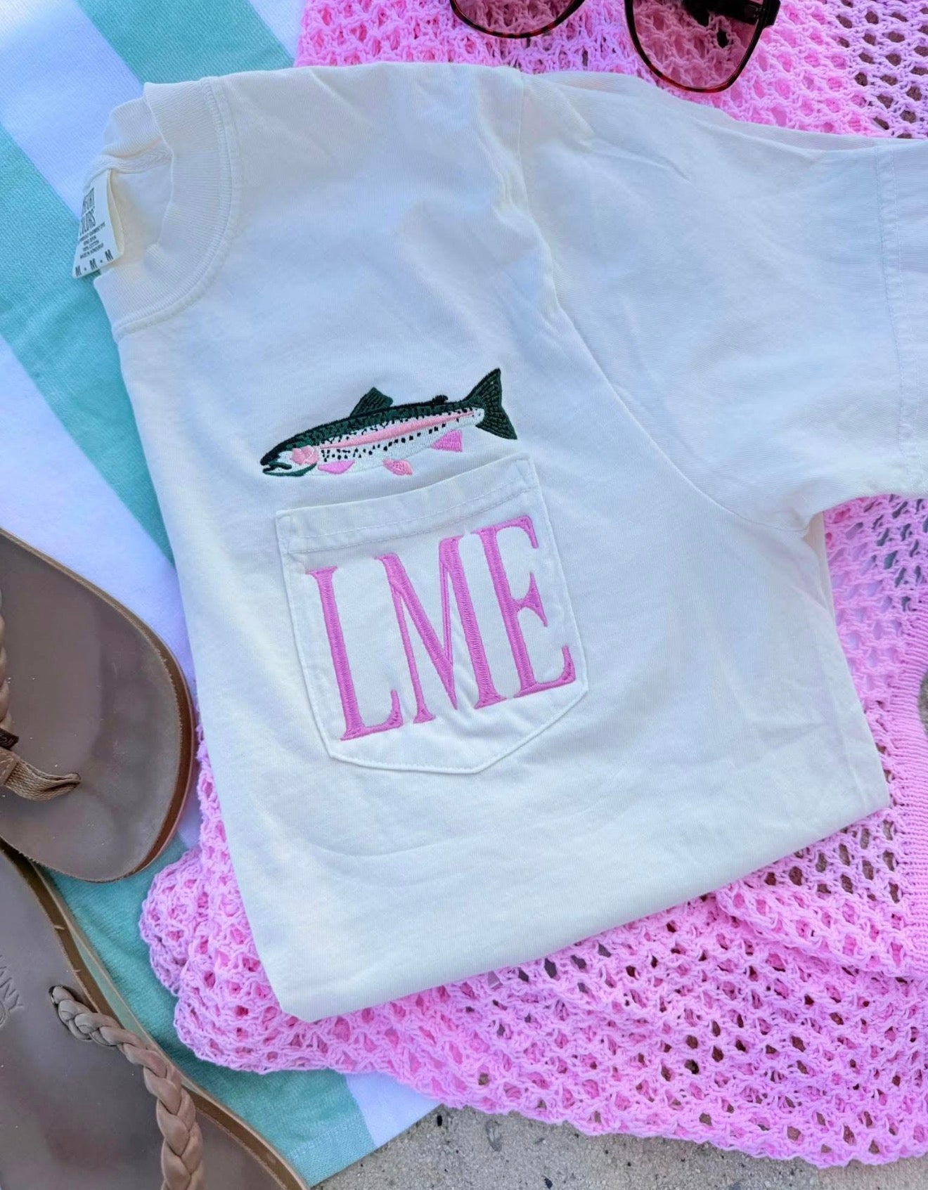 Trout Monogram Pocket Comfort Color Tee