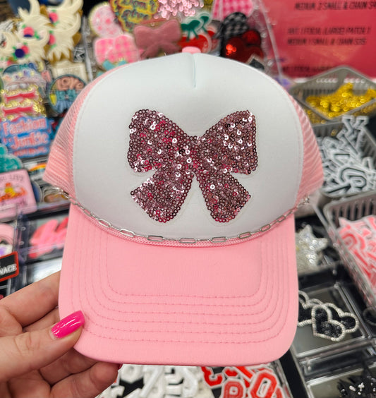 Sequin Bow Trucker Hat