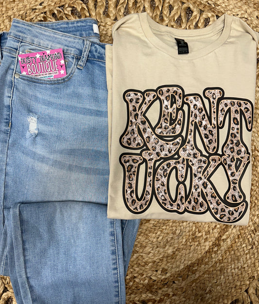 Kentucky Faux Sequin TEE