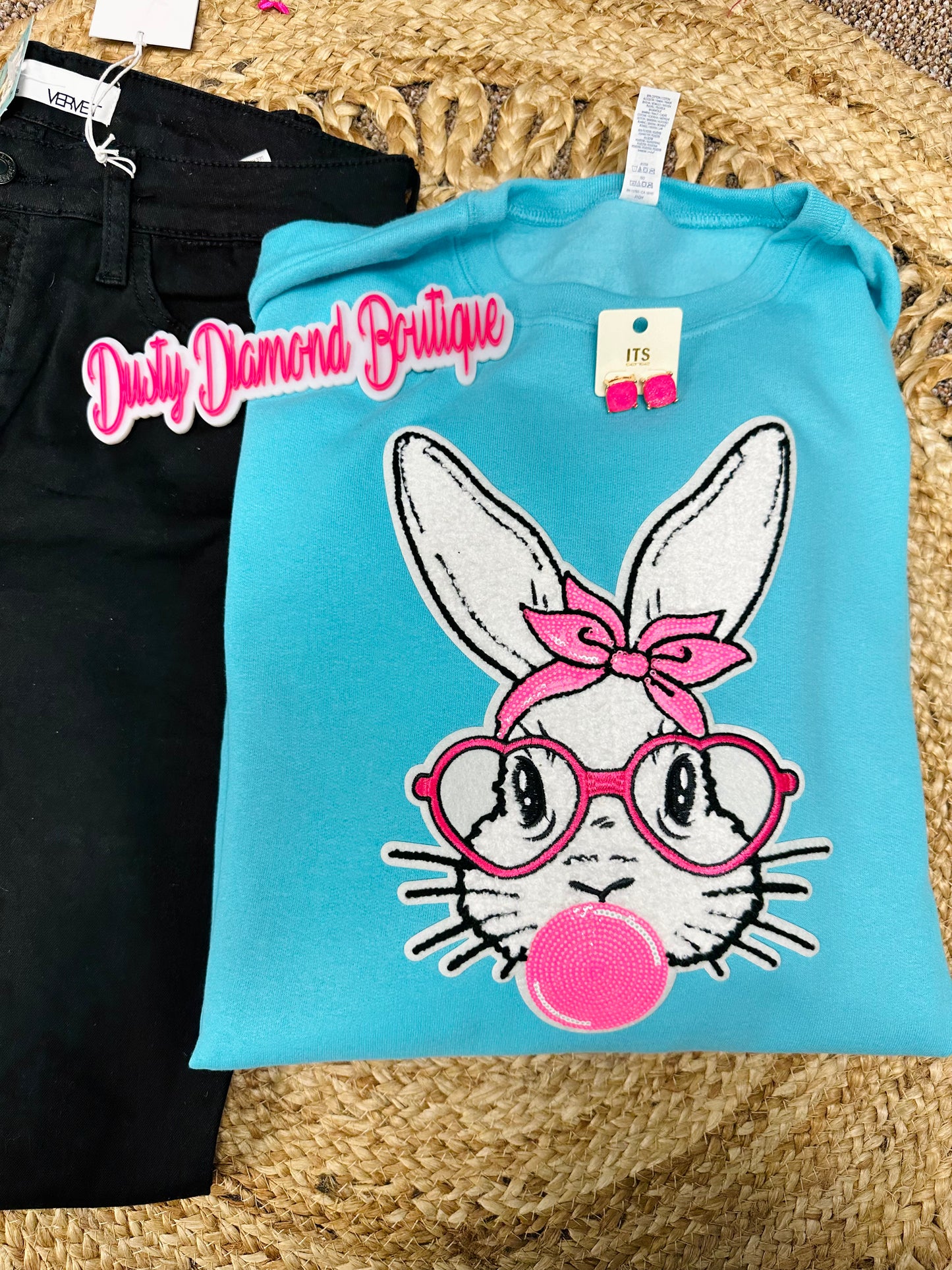 Bunny Chenille Patch Crewneck