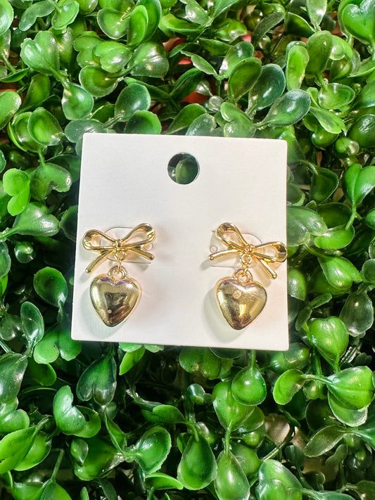 Bow & Heart Earring