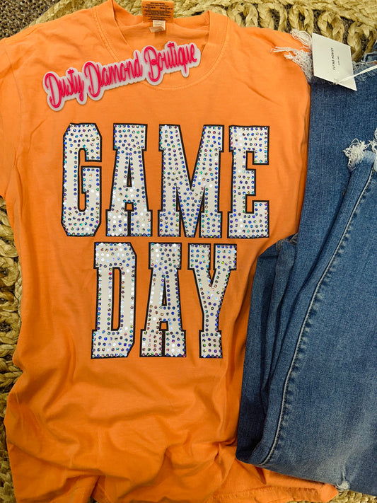 Orange Game Day Spangle Comfort Comfort T shirt