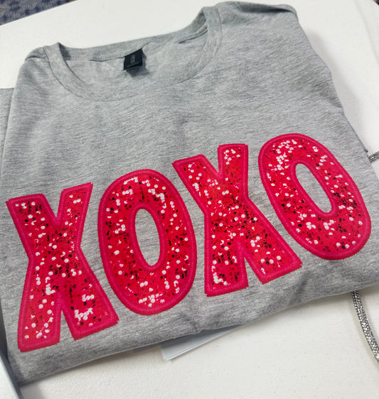 XoXO faux glitter mystery Tee