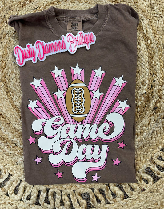 Gameday Pink Espresso Comfort Color Tee