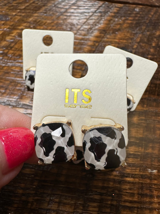 Lg. Cowprint earring